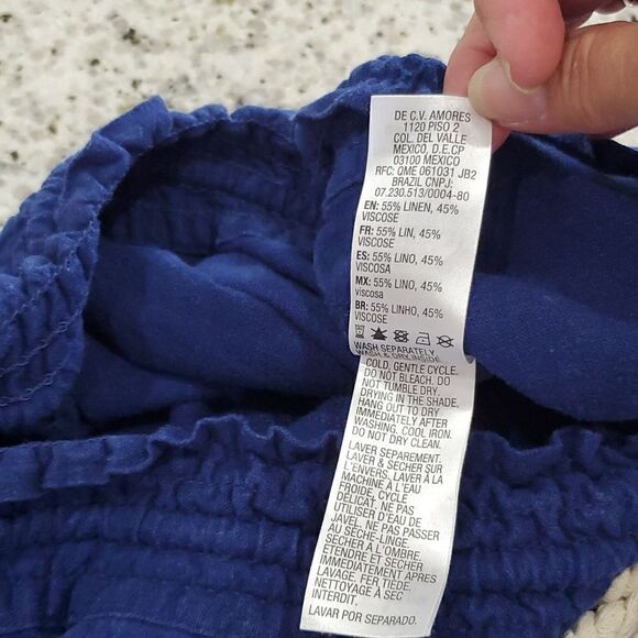 Roxy Women’s Linen Blend, Wide leg Navy Blue Pants, Size XL - Picture 8 of 8